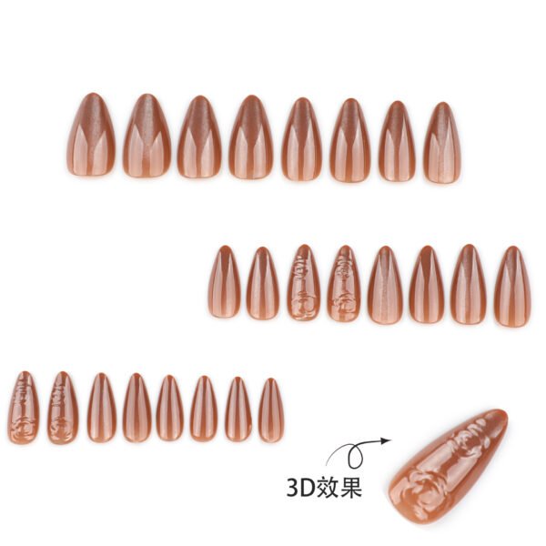 O1CN01YFwqFb2NGHzf1Q799_!!4234819935-0-cib JP3994-Luxury Autumn French Almond Press On Nails with 3D Rose Designs | Cat Eye Glitter Falsies Kit | Reusable Waterproof Salon-Grade Manicure