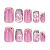 JP3519-Whisker Chic: Short Square Cat French Tips - Playfully Polished ✨