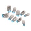 SP165-Nautical Chic: Royal Blue Cat Eye French Tips with 3D Butterfly Charms ✨