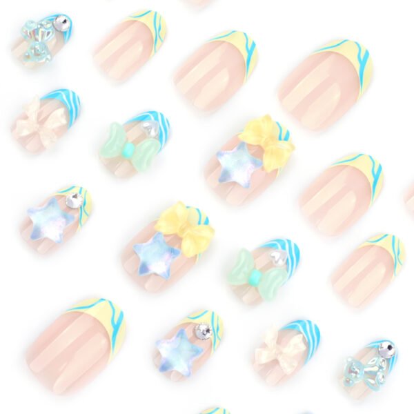 O1CN01dD3UHX2NGHusmTubC_!!4234819935-0-cib JP2798-Set Sail in Style: Reusable Navy French Press-Ons with 3D Stars & Bows!