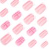 JP3513-Petite Floral Bliss: Reusable Blush French Nails with 3D Pearl Blossoms