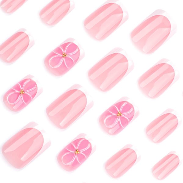 O1CN01dI3bnG2NGHukIsK4R_!!4234819935-0-cib JP3513-Petite Floral Bliss: Reusable Blush French Nails with 3D Pearl Blossoms