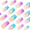 JP3388-Luxury in Minutes: 3D Waterdrop French Tip Press-Ons (Salon-Worthy & Reusable!)