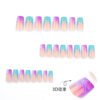 JP3388-Luxury in Minutes: 3D Waterdrop French Tip Press-Ons (Salon-Worthy & Reusable!)