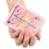 GD27-Reinvent Your French Manicure: Bold Short Almond Press-Ons (Reusable & Waterproof!)​
