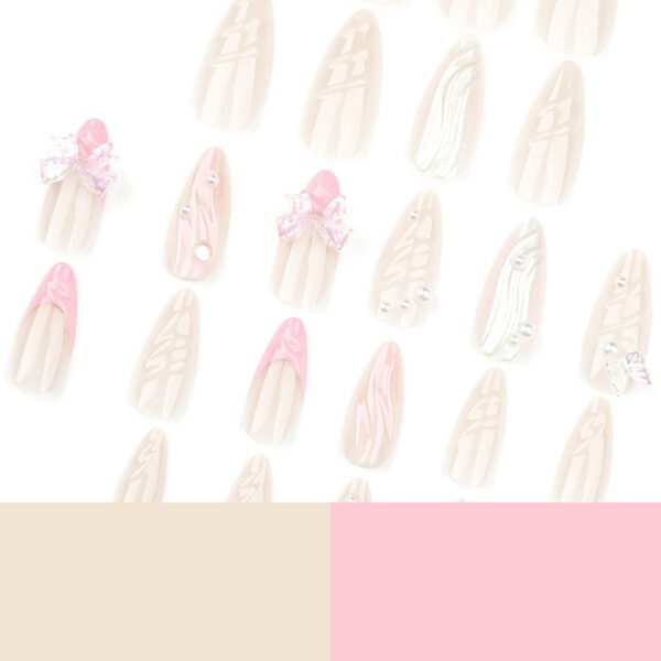 O1CN01fnlzgj2NGHuGRlY5P_!!4234819935-0-cib JP3474-Effortlessly Sweet French Tips: 3D Pearl & Bow Press-On Nails (Baby Pink Luxury!) 🎀✨