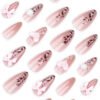 JP3432-Instantly Enchanting: Reusable 3D Bow & Pearl Press-On Nails (Fairy Tale Nails Without the Price!)