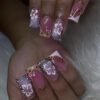 JP3519-Whisker Chic: Short Square Cat French Tips - Playfully Polished ✨