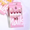 JL0666-​Luxury Bordeaux French Almond Press On Nails | 3D Velvet Rose Designs | Reusable Waterproof False Nail Kit​