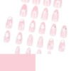 JP3434-Sweet Escape: Reusable Bubblegum Pink Nails with Ocean Charm (No Salon Trip!)