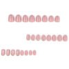 JP3923-Elegant Short Square Press On Nails | French White Tip Design with Gold Glitter Butterflies | Reusable Waterproof Salon Falsies​
