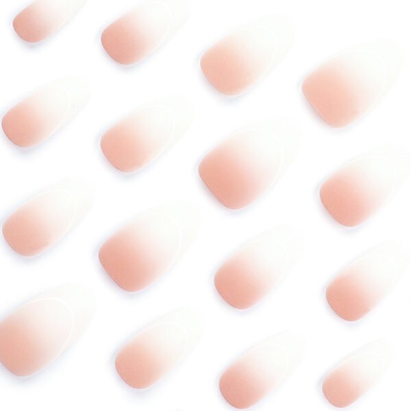 JP3531-Effortlessly Chic in Minutes: Reusable Pink & White Ombré Nails for Everyday Elegance​