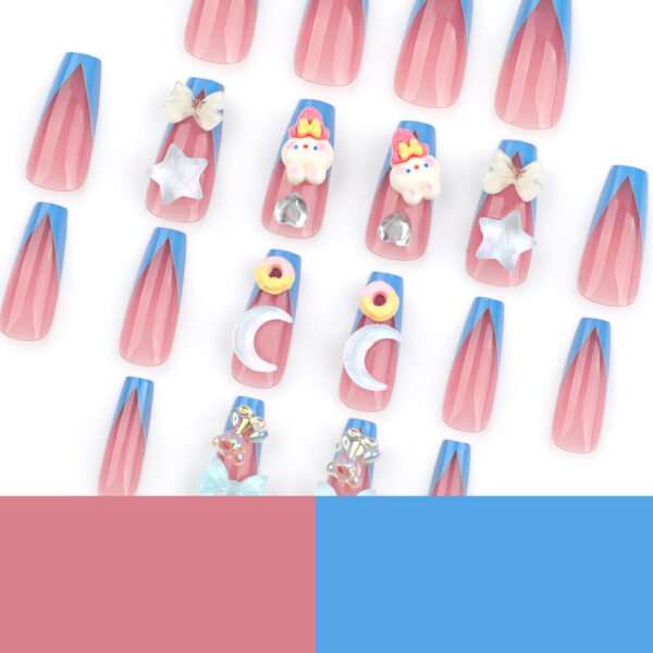 O1CN01lHE2wu2NGHusw2ubp_!!4234819935-0-cib JP2801-Whimsical Summer Shine: Reusable Glitter French Press-Ons with 3D Stars & Bunnies!