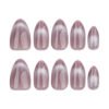 GD26-Effortless Magnetism: Salon-Cat Eye French Tips in Modern Grey (Reusable, Waterproof & Protective!)