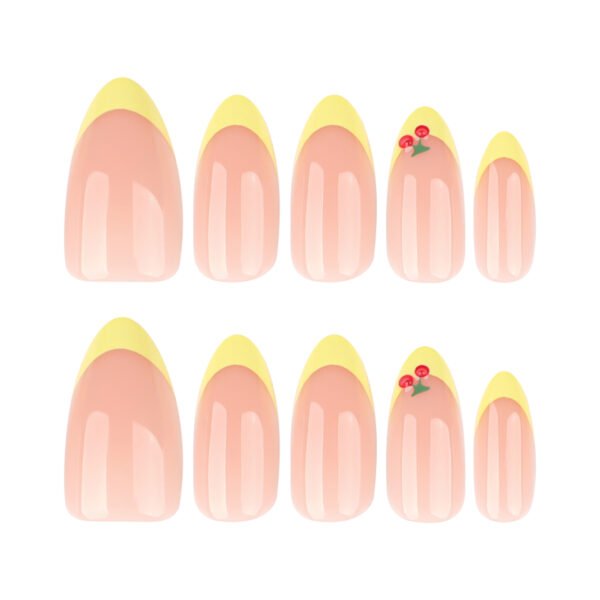 O1CN01lpNh5A2NGHzavu0fH_!!4234819935-0-cib GD68-Luxury French Almond Press On Nails with Realistic 3D Cherry Designs | Reusable Spring Falsies Kit | Waterproof Salon Alternative Manicure