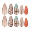 JP3524-Artisan Clay & Iron: Mediterranean Almond Press-Ons with Forged Bronze Crosses