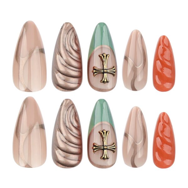 O1CN01lyb3cW2NGHv1i9THu_!!4234819935-0-cib JP3524-Artisan Clay & Iron: Mediterranean Almond Press-Ons with Forged Bronze Crosses