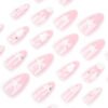 JP3434-Sweet Escape: Reusable Bubblegum Pink Nails with Ocean Charm (No Salon Trip!)