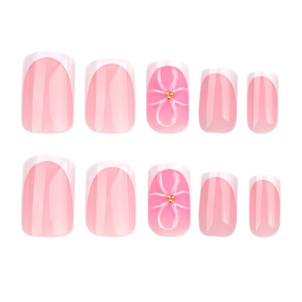 O1CN01nS0UOb2NGHuj21zWG_!!4234819935-0-cib JP3513-Petite Floral Bliss: Reusable Blush French Nails with 3D Pearl Blossoms