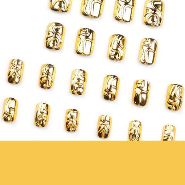 O1CN01nYr6M52NGHucXXEHb_!!4234819935-0-cib JP3382-Instant Golden Glam: Reusable 3D Gold Foil French Short Press-Ons 💫