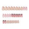 GN047-Effortless Red French Tip Leopard Print Cat Eye Press-On Nails for Instant Chic​