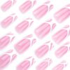 JP3545-Effortless Gallery Chic: Pink Square French Nails with Abstract Strokes ✨
