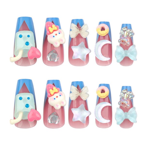 O1CN01rksZBW2NGHusw1ATW_!!4234819935-0-cib JP2801-Whimsical Summer Shine: Reusable Glitter French Press-Ons with 3D Stars & Bunnies!