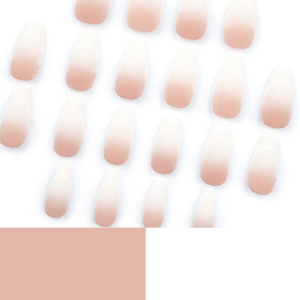 JP3531-Effortlessly Chic in Minutes: Reusable Pink & White Ombré Nails for Everyday Elegance​