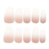 JP3531-Effortlessly Chic in Minutes: Reusable Pink & White Ombré Nails for Everyday Elegance​
