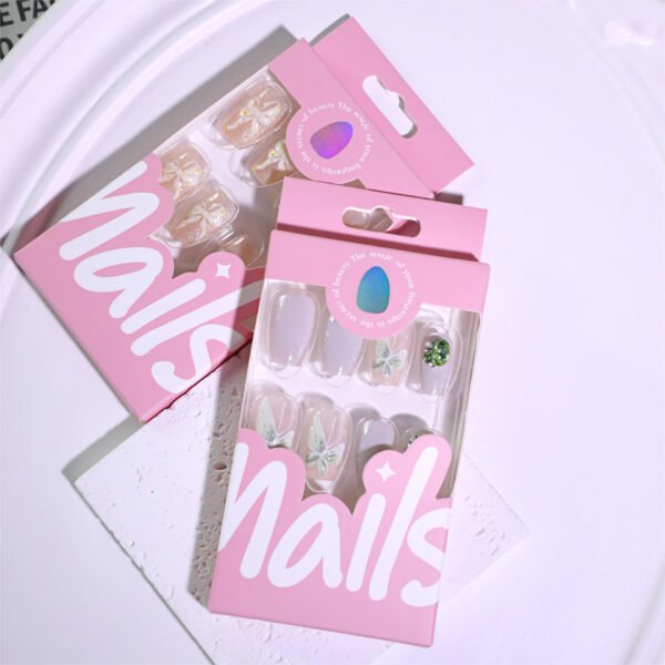 O1CN01uol4LW2NGHzjVXELa_!!4234819935-0-cib JL0680-Designer Short Ballet Press On Nails with Real 3D Flowers | UV-Free Cat Eye Effect & Crystal Accents | Reusable Waterproof Manicure Set