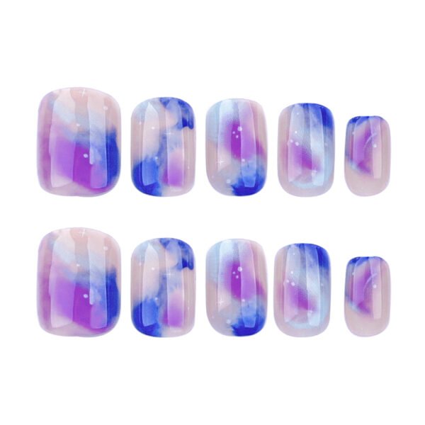 O1CN01uzWDOw2NGHuK2aQP7_!!4234819935-0-cib JP3482-Dreamy Galaxy French Tips: Short & Sweet Press-On Nails (Holographic Ombré + Stars!) ✨🌌