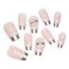 SP168-Silvery Sparkle Magic: Cat Eye French Tips With Hello Kitty Charm - Instantly Glam ✨