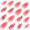JP3535-Effortless Artist Touch: Reusable Blush French Press-Ons with Abstract Stripes