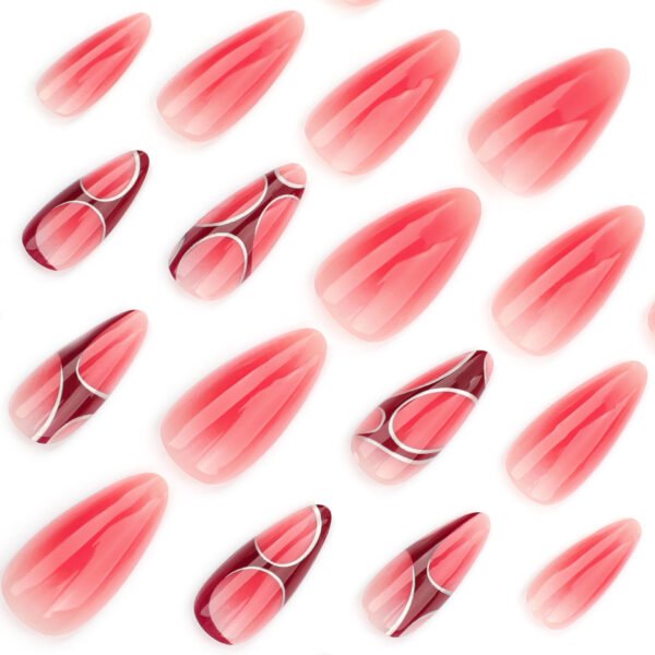 O1CN01wGlHNz2NGHuZIE5Aj_!!4234819935-0-cib JP3535-Effortless Artist Touch: Reusable Blush French Press-Ons with Abstract Stripes