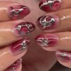 JP3559-Molten Silver Flame Press Ons: 3D Fire & Crystal Ombré ​​*Reusable Waterproof Art - Salon Intensity, Zero Sacrifice​​*