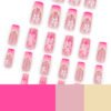 JP3500-Timeless Blush & Florals: Reusable French Press On Nails (Short Square) 💗🌼