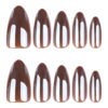 GD61-Rich Brown Solid Almond Press Ons | 30-Pc Premium Short Nails Set​