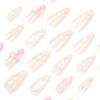 JP3474-Effortlessly Sweet French Tips: 3D Pearl & Bow Press-On Nails (Baby Pink Luxury!) 🎀✨