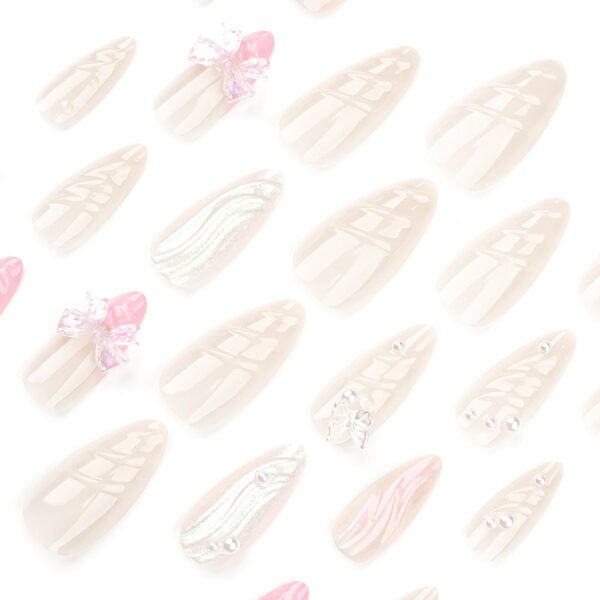 O1CN01y7XRWJ2NGHuMTLyFp_!!4234819935-0-cib JP3474-Effortlessly Sweet French Tips: 3D Pearl & Bow Press-On Nails (Baby Pink Luxury!) 🎀✨