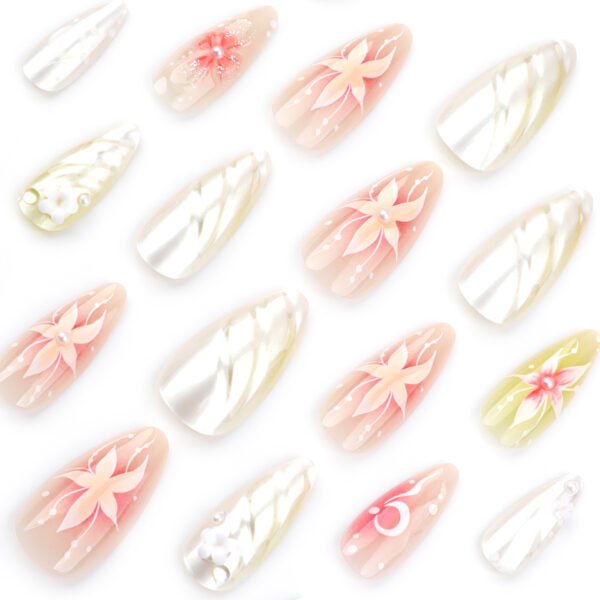 O1CN01ykZeuX2NGHun45WeI_!!4234819935-0-cib JP3520-Effortlessly Elegant: Reusable Pearl & Floral French Press-Ons 🌸✨
