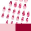 JP3581-Effortless Drama: Blood-Red Ombre French Tips (Salon-Impact, Zero Damage!)