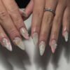 JP3474-Effortlessly Sweet French Tips: 3D Pearl & Bow Press-On Nails (Baby Pink Luxury!) 🎀✨