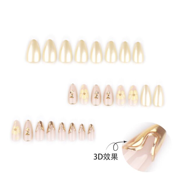 O1CN012dHsN92NGI0A0YjF7_!!4234819935-0-cib JP4038-Luxury 3D Gold Floral French Press On Nails Reusable Almond Fake Nails with Rose Design for Wedding Party Elegance