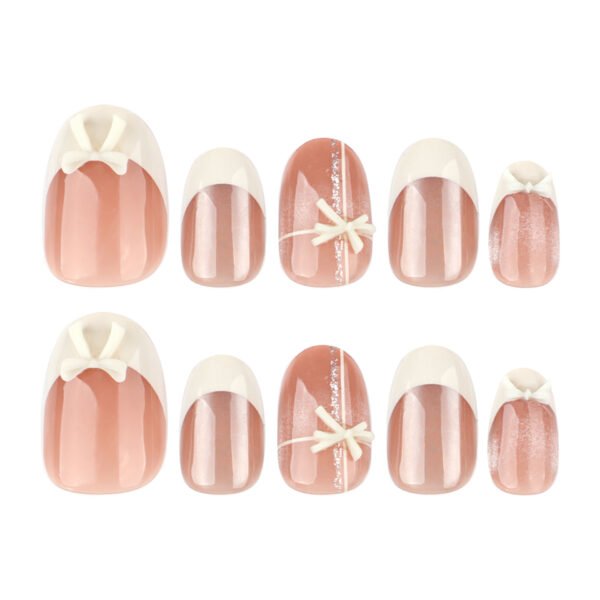O1CN015AnWCy2NGI0C5remy_!!4234819935-0-cib JL0669-Cat Eye Press On Nails Short Oval Glitter French Manicure White Tip Reusable Fake Nails Ins Style Easy Apply Salon Look