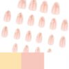 JP4065-Elegant Short Almond Press On Nails with White Flowers and Gold Leaf Design for Classy Everyday Wear