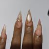 JP3997-Magnetic Cat Eye Elegance: Medium-Length Almond Press On Nails with 3D Designs for Reusable Salon Manicures at Home​