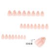 JP4065-Elegant Short Almond Press On Nails with White Flowers and Gold Leaf Design for Classy Everyday Wear