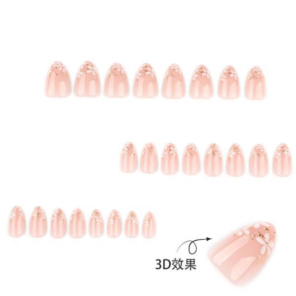 O1CN01OxcrxS2NGI08xDsaY_!!4234819935-0-cib JP4065-Elegant Short Almond Press On Nails with White Flowers and Gold Leaf Design for Classy Everyday Wear