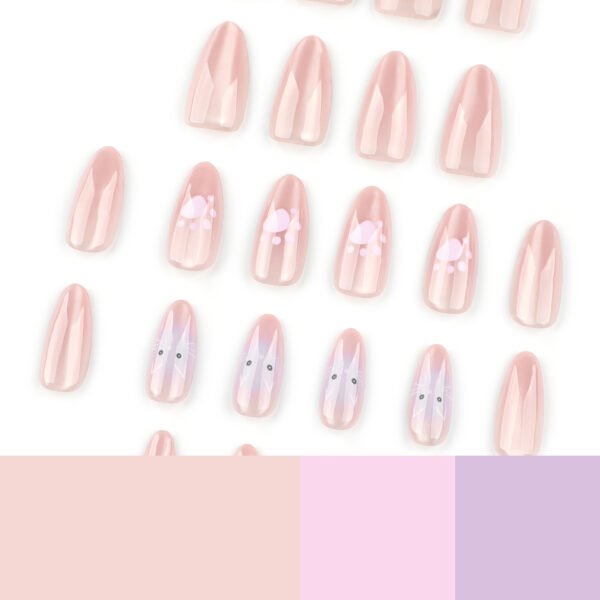 O1CN01QhNULl2NGI0DE7zet_!!4234819935-0-cib JP4008-Glittering Cat Eye Press On Nails with Cute Cat Design Reusable False Nails for Women Girls Party