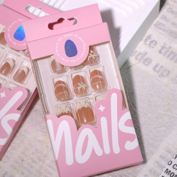O1CN01T6t2WB2NGI0CScdCW_!!4234819935-0-cib JL0669-Cat Eye Press On Nails Short Oval Glitter French Manicure White Tip Reusable Fake Nails Ins Style Easy Apply Salon Look
